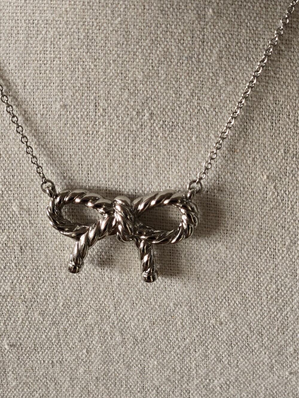 My Flat In London Woven Rope Bow Pendant, Adjustable